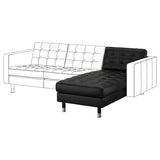 LANDSKRONA chaise longue, add-on unit, Grann/Bomstad black/metal, 78x78x158 cm