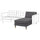 LANDSKRONA chaise longue, add-on unit, Gunnared dark grey/wood, 78x78x158 cm
