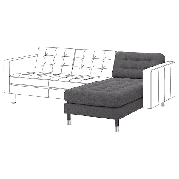Ikea LANDSKRONA Chiase-longue, additional element - Gunnared dark grey/metal