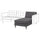 LANDSKRONA chaise longue, add-on unit, Gunnared dark grey/metal, 78x78x158 cm
