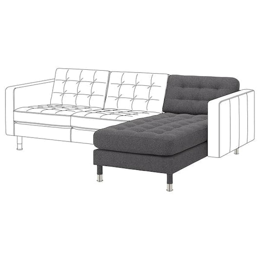 Ikea LANDSKRONA Chiase-longue, additional element - Gunnared dark grey/metal
