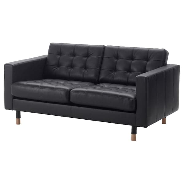 LANDSKRONA 2-seater sofa - Grann/Bomstad black/wood , - best price from Maltashopper.com 29031746