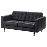 LANDSKRONA two-seat sofa, Grann/Bomstad black/wood, 164x78x89 cm
