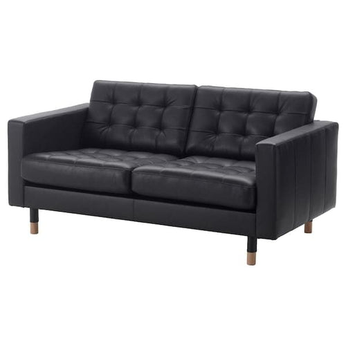 LANDSKRONA 2-seater sofa - Grann/Bomstad black/wood ,