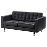 LANDSKRONA two-seat sofa, Grann/Bomstad black/metal, 164x78x89 cm