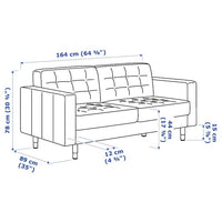 LANDSKRONA 2-seater sofa - Grann/Bomstad brown ochre/wood , - best price from Maltashopper.com 69270264