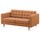 LANDSKRONA 2-seater sofa - Grann/Bomstad brown ochre/wood ,
