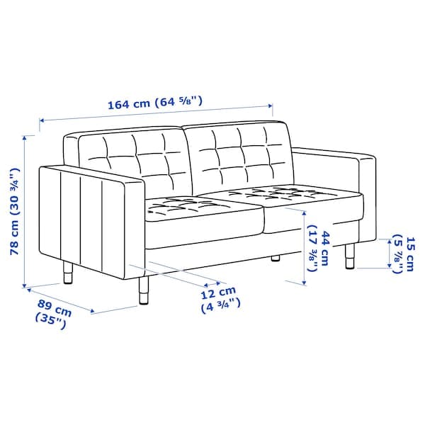 LANDSKRONA 2-seater sofa - Gunnared dark grey/wood , - Premium Sofas from Ikea - Just €778.99! Shop now at Maltashopper.com