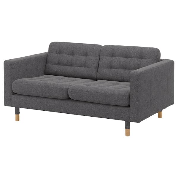 LANDSKRONA 2-seater sofa - Gunnared dark grey/wood , - best price from Maltashopper.com 49270279