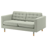 LANDSKRONA 2-seat sofa, Gunnared light green/wood, 164x78x89 cm