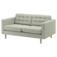 LANDSKRONA 2-seat sofa, Gunnared light green/wood, 164x78x89 cm