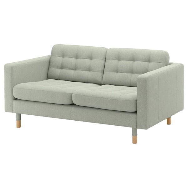 Ikea LANDSKRONA 2-seater sofa - Gunnared light green/wood ,