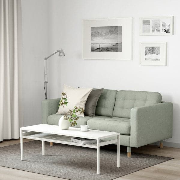 Ikea LANDSKRONA 2-seater sofa - Gunnared light green/wood ,
