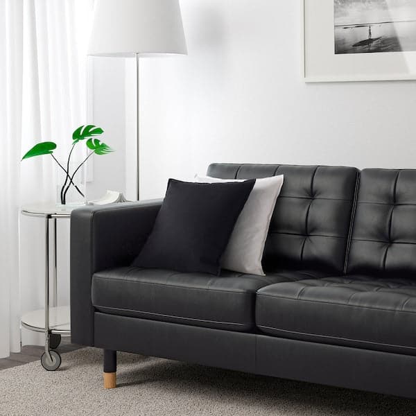 LANDSKRONA 3-seater sofa - with chaise-longue/Grann/Bomstad black/wood , - best price from Maltashopper.com 59031877