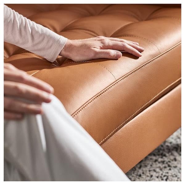 Ikea LANDSKRONA 3-seater sofa - with chaise-longue/Grann/Bomstad brown/metal ochre ,