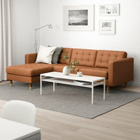 LANDSKRONA 3-seater sofa - with chaise-longue/Grann/Bomstad brown/metal ochre , - best price from Maltashopper.com 19272637