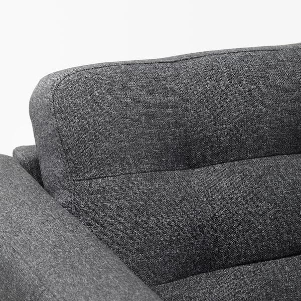 LANDSKRONA 3-seater sofa - with chaise-longue/Gunnared dark grey/wood , - best price from Maltashopper.com 09272666