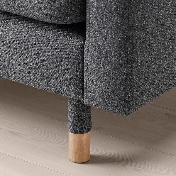 LANDSKRONA 3-seater sofa - with chaise-longue/Gunnared dark grey/wood , - best price from Maltashopper.com 09272666