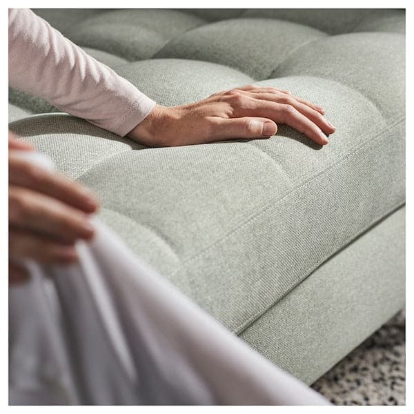 Ikea LANDSKRONA 3-seater sofa - with chaise-longue/Gunnared light green/wood ,