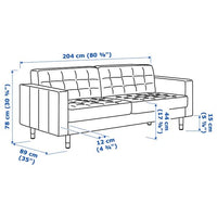 LANDSKRONA 3-seater sofa - Grann/Bomstad black/wood , - Premium Sofas from Ikea - Just €1168.99! Shop now at Maltashopper.com