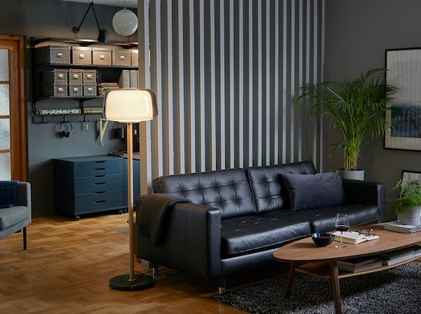 Ikea LANDSKRONA 3-seater sofa - Grann/Bomstad black/metal ,