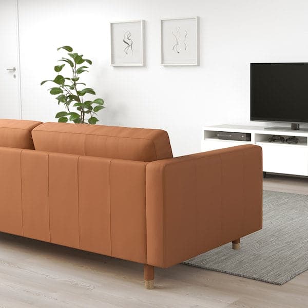 LANDSKRONA 3-seater sofa - Grann/Bomstad brown ochre/wood 