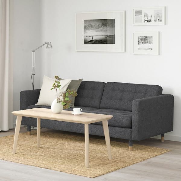 Ikea LANDSKRONA 3-seater sofa - Gunnared dark grey/wood ,