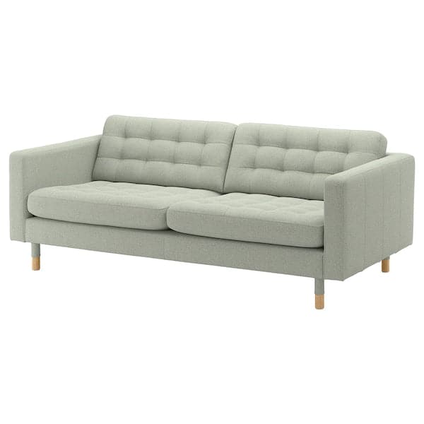 LANDSKRONA 3-seater sofa - Gunnared light green/wood , - best price from Maltashopper.com 39270326