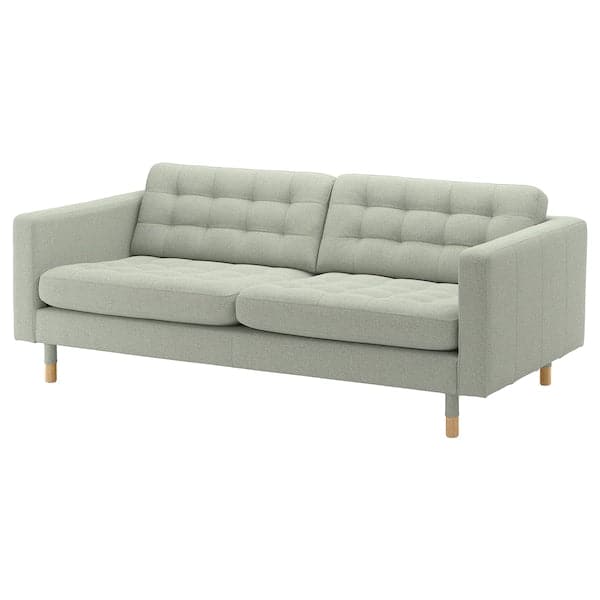 Ikea LANDSKRONA 3-seater sofa - Gunnared light green/wood ,