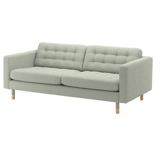LANDSKRONA 3-seater sofa - Gunnared light green/wood ,