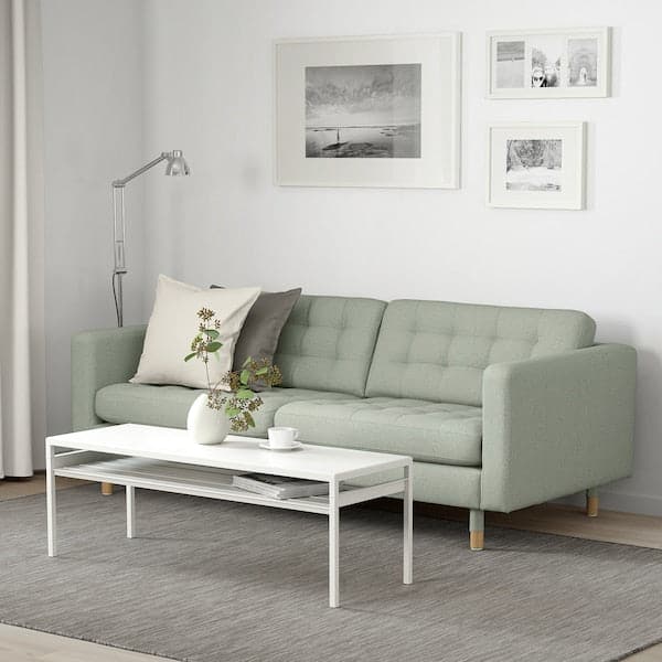 Ikea LANDSKRONA 3-seater sofa - Gunnared light green/wood ,