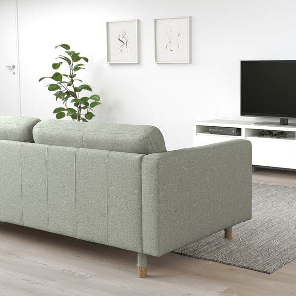 Ikea LANDSKRONA 3-seater sofa - Gunnared light green/wood ,