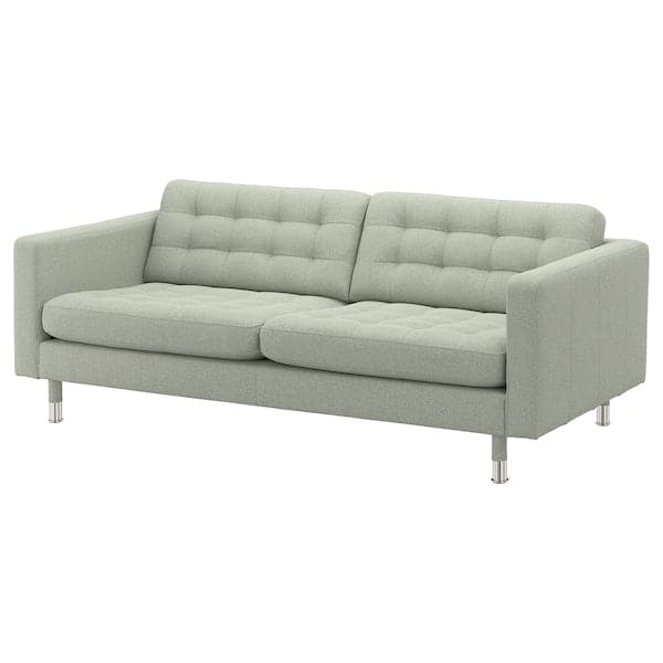 LANDSKRONA 3-seater sofa - Gunnared light green/metal , - best price from Maltashopper.com 49270321