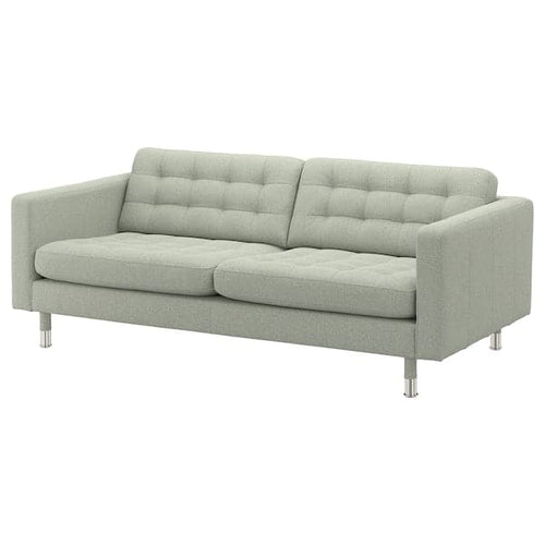 LANDSKRONA 3-seater sofa - Gunnared light green/metal ,