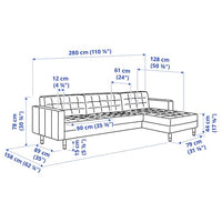 LANDSKRONA 4-seater sofa - with chaise-longue/Grann/Bomstad black/metal , - best price from Maltashopper.com 29032406