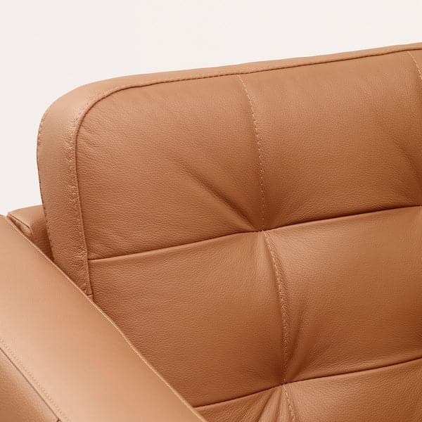 LANDSKRONA - 4-seater sofa with chaise-longue, Grann/Bomstad ochre brown/metal , - best price from Maltashopper.com 99554280