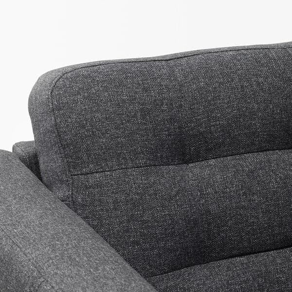 LANDSKRONA - 4-seater sofa with chaise-longue, Gunnared dark grey/wood , - best price from Maltashopper.com 19554302