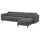 LANDSKRONA 4-seat sofa, with chaise longue/Gunnared dark grey/metal, 12x15x89 cm