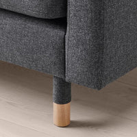 LANDSKRONA 5 seater sofa - with dark grey chaise-longue/gunnared/wood , - best price from Maltashopper.com 49269983
