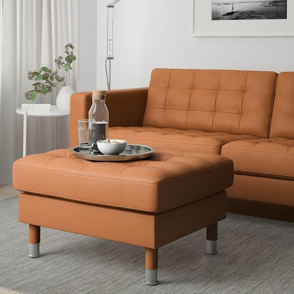 Ikea LANDSKRONA Footrest - Grann/Bomstad brown/metal ochre