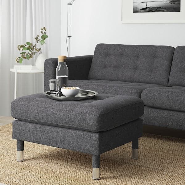 Ikea LANDSKRONA Footrest - Gunnared dark grey/metal ,