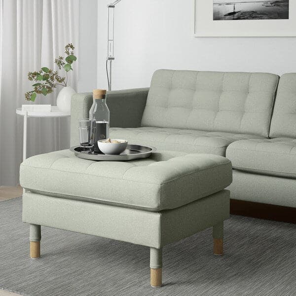LANDSKRONA Footrest - Gunnared light green/wood - Premium Sofas from Ikea - Just €258.99! Shop now at Maltashopper.com