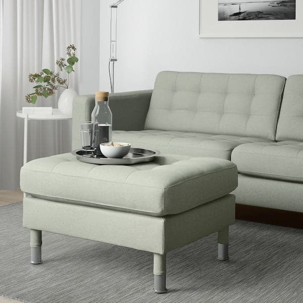 LANDSKRONA Footrest - Gunnared light green/metal , - Premium Sofas from Ikea - Just €258.99! Shop now at Maltashopper.com