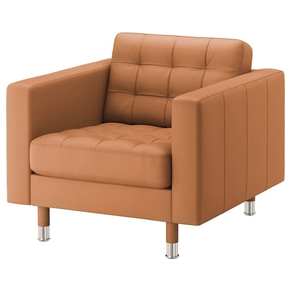 Ikea LANDSKRONA Armchair - Grann/Bomstad brown/metal ochre ,