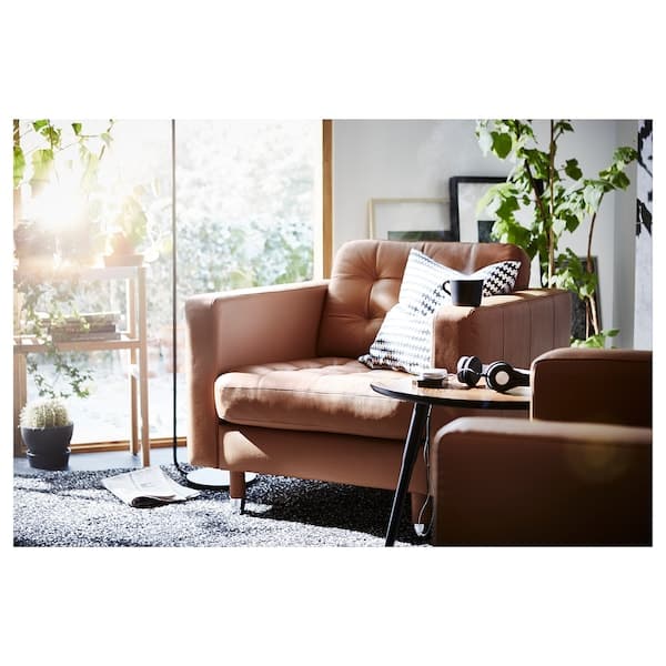 Ikea LANDSKRONA Armchair - Grann/Bomstad brown/metal ochre ,