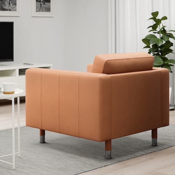 Ikea LANDSKRONA Armchair - Grann/Bomstad brown/metal ochre ,