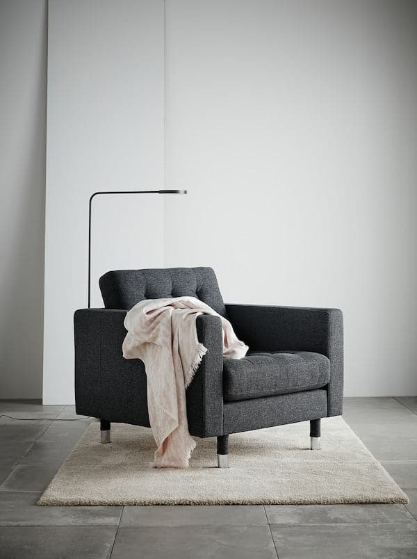 LANDSKRONA Armchair - Gunnared dark grey/wood , - best price from Maltashopper.com 29269719