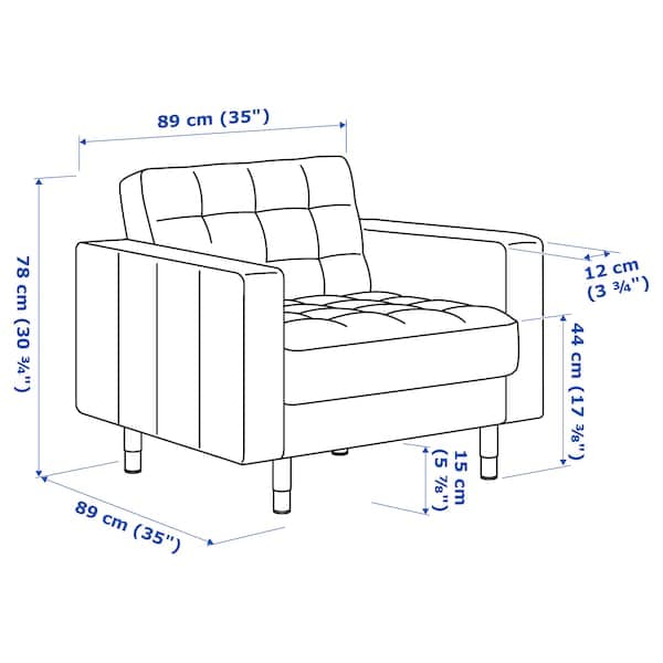 LANDSKRONA Armchair Gunnared dark grey metal Best Price at Maltashopper