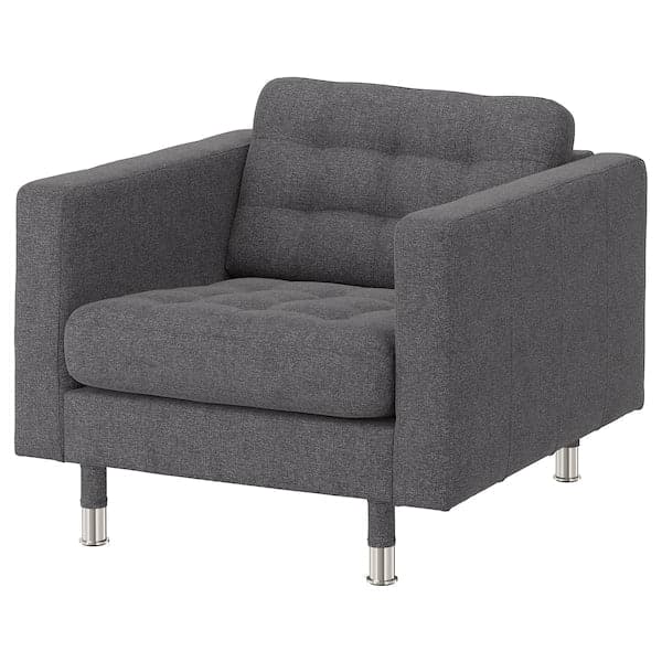 LANDSKRONA Armchair - Gunnared dark grey/metal , - best price from Maltashopper.com 99269160