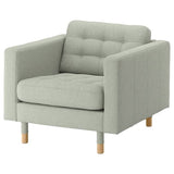 LANDSKRONA armchair, Gunnared light green/wood, 89x78x89 cm